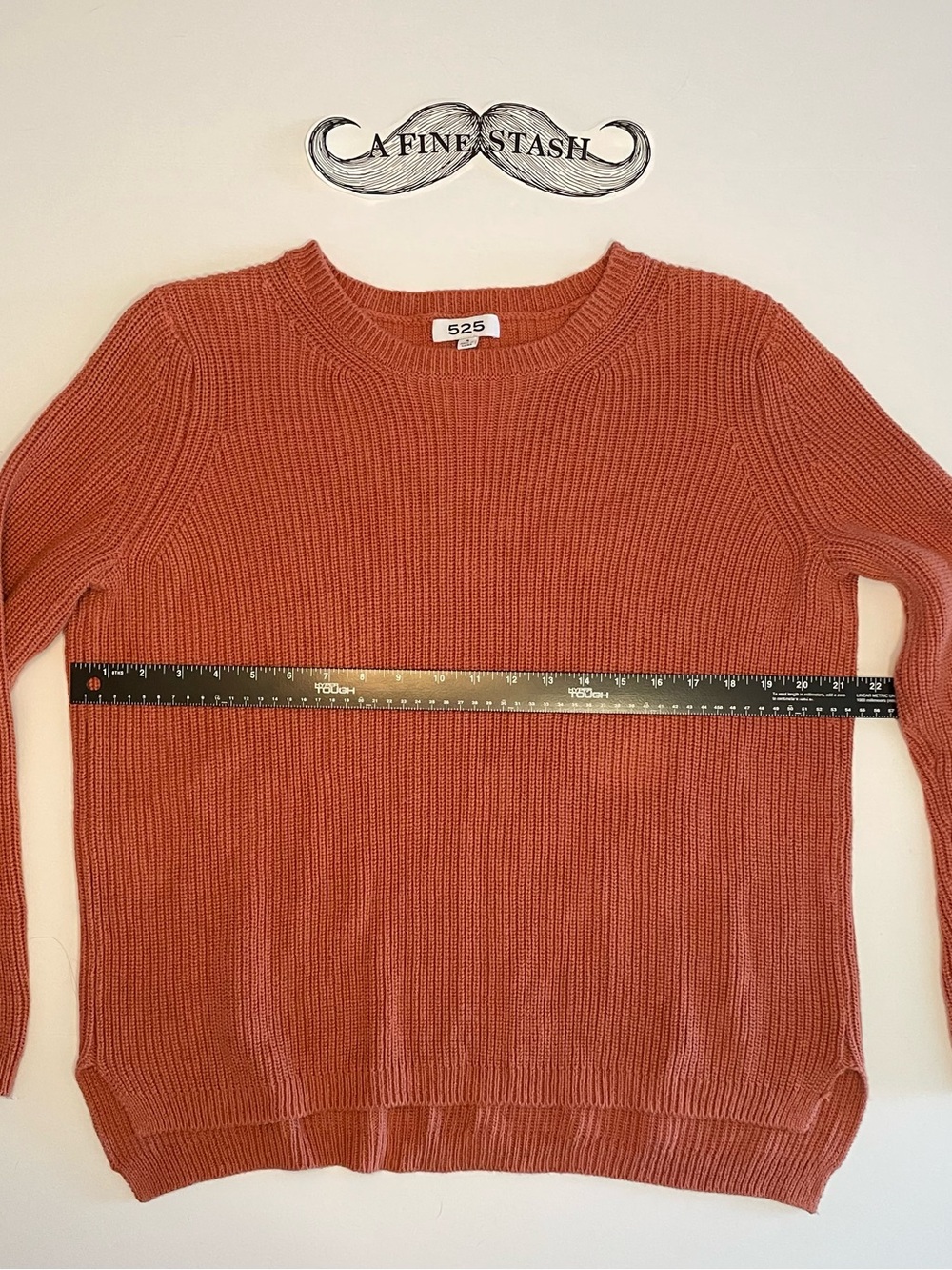 525 America Ribbed Crewneck Sweater - Rust Orange Small